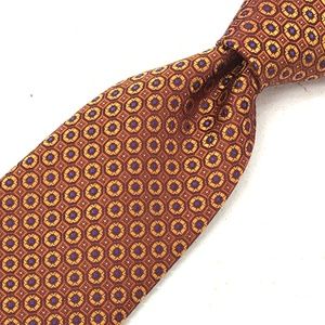 Canali Accessories - CANALI Macclesfield Tie Geometric Brown Gold Silk Canali Accessories - CANALI Macclesfield Tie Geometric Brown Gold Silk